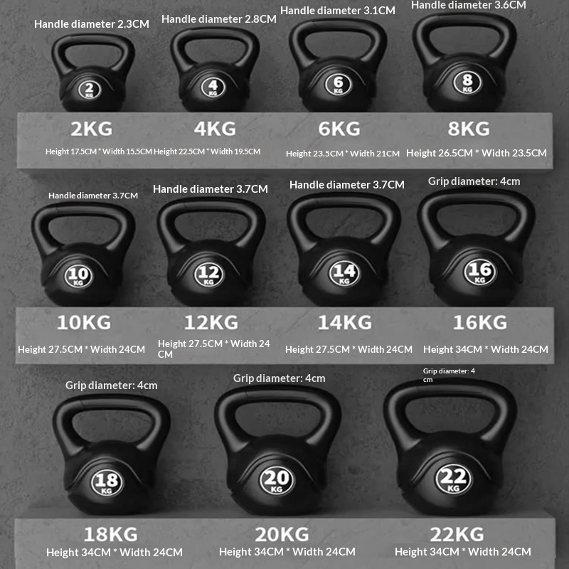 Sports Equipment List - Kettlebell 8kg z regulacją obciążenia, ergonomiczny