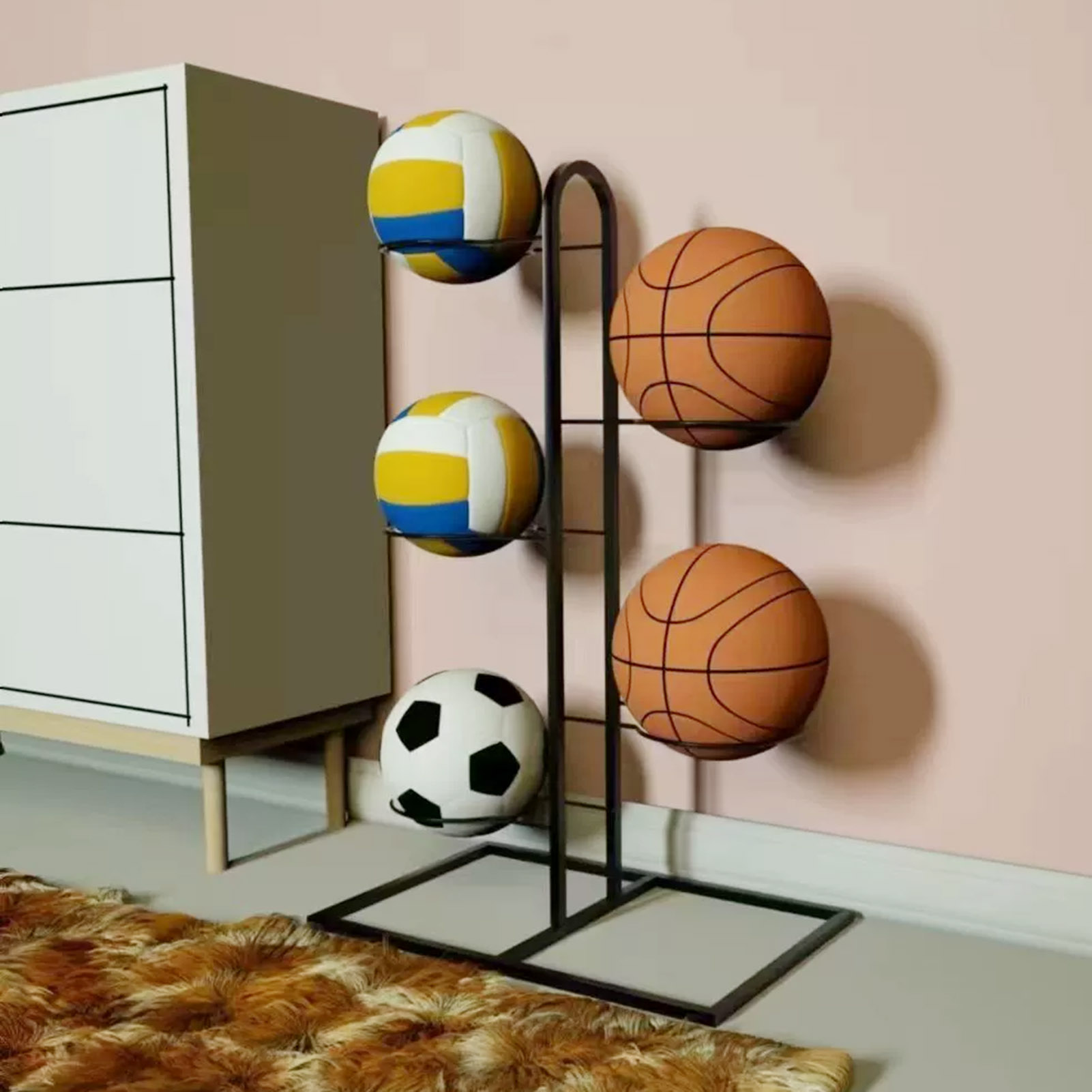 Składany stojak na koszykówkę, – Sports Equipment Garage Organizer recenzja i cena